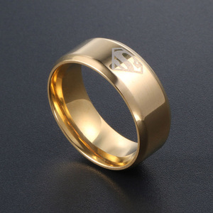 แหวนเหล็กไทเทเนียมสไตล์ซูเปอร์แมน วงแหวนนิ้วชี้สำหรับทั้งชายและหญิง SA610 - Product Image 3