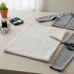 Cotton Knit Fabrics Lightweight Tricot <b>Herringbone</b> Dobby Boys' Girls' Activewear Double Faced Fusible Eco-Friendly Breathable - Product Image 3