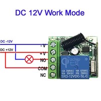 Commutateur à distance DC 12V 1CH avec Module de relais de télécommande universel 24V 2 retards 433MHz récepteur de relais de commutateur de télécommande