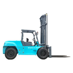 Carretilla elevadora hidráulica de 10 y 12 toneladas para contenedor de carga interior, motor japonés de mástil alto dúplex con posicionador de horquilla, palanca de cambios lateral - Product Image 1