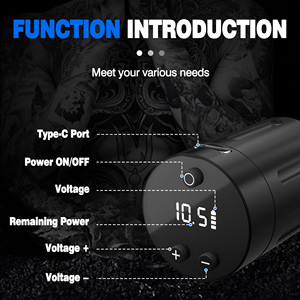 1500mAh RCA <b>Wireless</b> Tattoo Power <b>Adapter</b> LED Screen Type C Fast Charging Battery for Mobile Tattoo Studio Use - Product Image 3