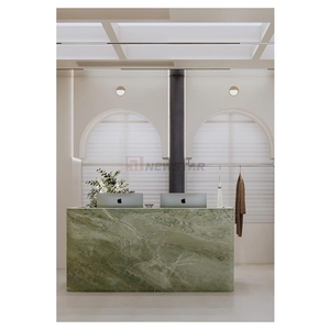 Hot Sale Green Marble Natural Stone Clothing Shop Store Front Desk Office Small Size Custom Reception - Product Image 1