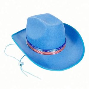Wholesale Bulk Stock Western Style <b>Wrap</b> Ribbon Cowboy Hat Eyeglasses Set Factory Stock Western Cowboy Hat - Product Image 5