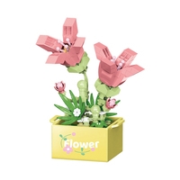 Ensembles de blocs de construction de fleurs, plante en pot avec boîte cadeau, ensembles de briques MOC, ensembles de bricolage pour enfants éducatifs, jouets pour enfants 1603 1604