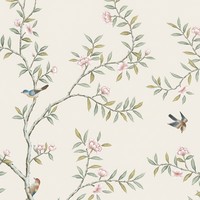 Papier peint moderne élégant, écologique, amovible, style chinoiserie, motif délicat d'oiseaux et de fleurs, pour entrée, maison, hôtel, décoration