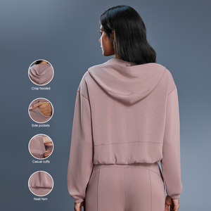 DAW166 Cardigan <span class=keywords><strong>con</strong></span> cerniera <span class=keywords><strong>con</strong></span> <span class=keywords><strong>cappuccio</strong></span> per donna nuova <span class=keywords><strong>felpa</strong></span> Casual autunno e inverno ampia <span class=keywords><strong>con</strong></span> tasca per la corsa - Product Image 3