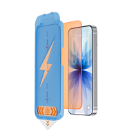 Kit d'applicateur d'installation facile Film de protection d'écran de lumière rouge en verre trempé de téléphone pour iPhone 13 14 15 16 17 Pro Max Plus