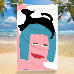 Serviette <span class=keywords><strong>de</strong></span> plage en microfibre à impression numérique personnalisée, motif dessin animé, pour sports <span class=keywords><strong>de</strong></span> plein air et <span class=keywords><strong>bain</strong></span>, design tendance estival - Product Image 6