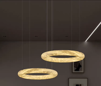Lustre VEKO en albâtre, luminaires suspendus classiques en forme de cercle, lampe en albâtre simple et moderne