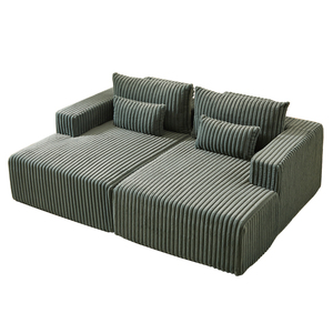 EU Luxury Velvet Modular Sectional Cloud 2 Seat Vacuum Compression Full Foam Plush Combination <b>Sleeper</b> Living Hotel - Product Image 2