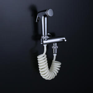 Ensemble de bidet moderne minimaliste tout en cuivre, robinet de chasse d'eau à haute pression à refroidissement unique, pistolet de pulvérisation pour cuvette de toilette, douche murale - Product Image 3