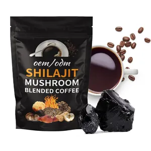 OEM Shilajitエキスキノコ卸売小売インスタントlingzhi健康的なブラックコーヒー免疫システム改善