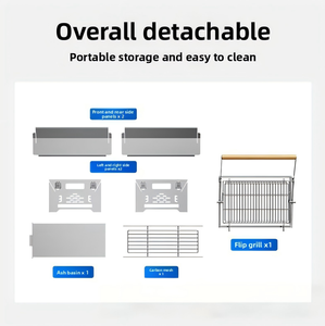 Griglia Barbecue a Carbone OEM Smontabile con Forno, Braciere da Esterno e Ciotola per il Fuoco, Griglia Girevole a Rete - Costruzione in Metallo - Product Image 6