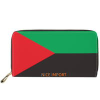 Portefeuille en cuir avec drapeau d'Haïti, portefeuille long avec grande capacité, pochette en cuir adaptée aux femmes, pour les voyages et l'usage quotidien