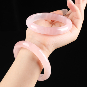 Brazalete de Cuarzo Rosa Natural, Pulsera de Cristal Sólido, Piedra del Amor, Sanación del Chakra del Corazón, Grado A, Pulido, Unisex, Regalo, Venta al por Mayor - Product Image 4