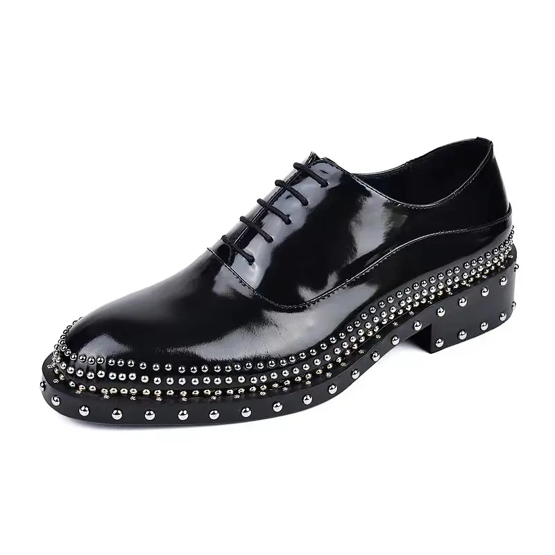 PDEP 2022 stringate scarpe eleganti in vera pelle di lusso di alta qualità per uomo scarpe eleganti formali con rivetti neri per il matrimonio