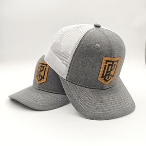 Richardson 112 Trucker Hat Custom Leather Patch Low MOQ Wholesale Personalized Engraved Logo Premium Quality Mesh <b>Cap</b> Wear - Product Image 2