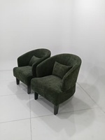 Fauteuil de détente moderne capitonné en bois avec tissu à motifs pour la maison ou l'hôtellerie