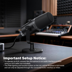Micrófono Dinámico XLR USB-C con Iluminación RGB y Cancelación <span class=keywords><strong>de</strong></span> Ruido <span class=keywords><strong>para</strong></span> Grabación <span class=keywords><strong>de</strong></span> Podcasts, Micrófono <span class=keywords><strong>para</strong></span> Juegos <span class=keywords><strong>de</strong></span> Grado Estudio <span class=keywords><strong>de</strong></span> 96 kHz/24 bits <span class=keywords><strong>para</strong></span> PC - Product Image 5