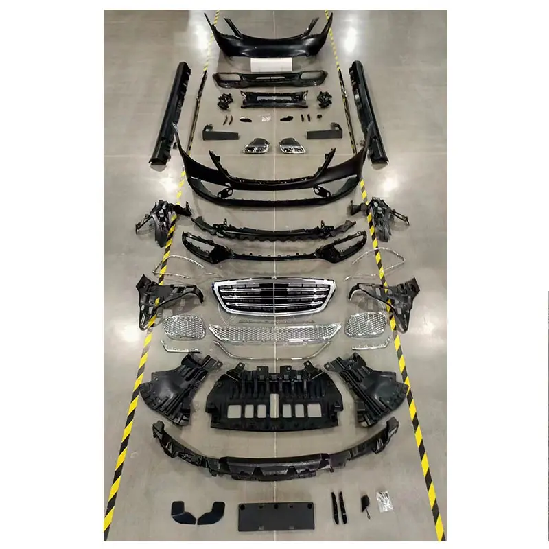 Suku Cadang Mobil Kelas S W222 2014-2020 Dimodifikasi untuk S65 Amg Model Termasuk Depan dan Belakang Bumper Grille Body Kit Untuk Mercedes Benz