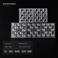 Matrice de lentilles optiques LED personnalisées 50x50x5,57 mm avec divers angles de faisceau OEM ODM pour éclairage public et projecteurs
