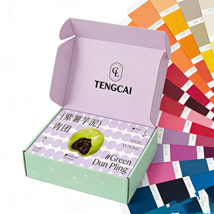 Boîte d'emballage alimentaire personnalisable en carton ondulé biodégradable et recyclable avec gaufrage et pelliculage mat pour sushis et chewing-gum - Product Image 2