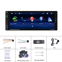 Podofo 6.86 pouces 1 Din voiture lecteur MP5 CarPlay Android Auto USB/TYPE-C/AUX/TF SWC Autoradio stéréo lien téléphonique mains libres OEM