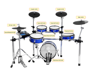 HXM XD-900-KM Blue Color Acoustic Feeling Pads Electronic <strong>Drum</strong> Set Factory Direct Sales <strong>Drum</strong> Electric <strong>Drum</strong> Set Professional - Product Image 2