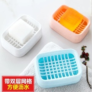 จานสบู่ทรงสี่เหลี่ยมขนาดใหญ่ ถาดสบู่ในห้องน้ำแบบสองชั้น วัสดุ PP - Product Image 3
