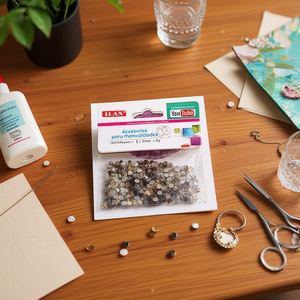 Strass ILAN 4mm colore caffè per artigianato, confezione da 6g - Product Image 3