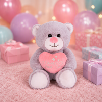 Ours en peluche personnalisé pour la Saint-Valentin, jouet en peluche avec broderie « Je t'aime » en forme de cœur pour couple, cadeau de fête, vente en gros