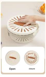 ตะกร้าระบายน้ำสองชั้นแบบพับได้อเนกประสงค์พร้อมที่จับสำหรับการเก็บรักษาความสดใหม่ในห้องครัวที่บ้าน - Product Image 6