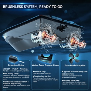 มอเตอร์ไร้แปรงถ่าน V066 12V ความเร็วสูง สำหรับ<span class=keywords><strong>เรือ</strong></span> RC โปรยเหยื่อ รองรับการตกปลาคาร์พ ความเร็ว 20 กม./ชม. รับน้ำหนักได้ 3 กก. เสาอากาศคู่ ระยะ 1000 ม. - Product Image 2