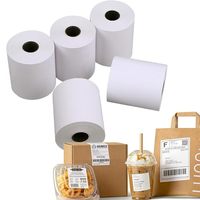 Etiqueta Térmica Continua sin Revestimiento, Rollo de Etiquetas Adhesivas de Papel Térmico para Recibos, 3 1/8"x170', Etiqueta de Sellado para Entrega de Comida Rápida