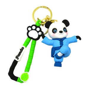 2025 dibujos animados Kung Fu Panda llavero Taekwondo Panda muñeca colgante coche bolsa llavero cuentas de silicona para hacer llaveros - Product Image 3