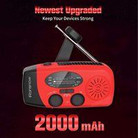 2000Mah Weer Radio Draagbare Am Fm Radio Met Power Bank Functie Voor Outdoor Kamperen, Met Zaklamp En Leeslamp