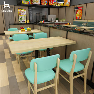 Muebles Modernos para Cafetería, Tienda de Té con Leche y Restaurante, Sofá de Espuma, Juego de Mesa y Sillas para Comedor ST020 - Product Image 3
