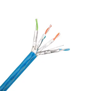 كابل SFTP Cat7 كابل Cat 7 Ethernet كابل نحاسي من الكلوريد متعدد الفينيل CN أبيض أزرق 0.5م/1م/2م/5م/مخصص