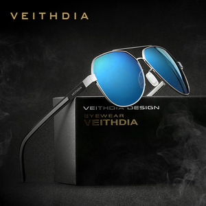 Veithdia Men's Aviator Sunglasses Polarized TAC Lens UV400 Protection Gunmetal <b>Frame</b> <b>Grey</b> Lens Fashion Travel Style - Product Image 2