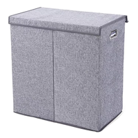 Panier à linge pliable avec 4 supports amovibles, doublure épaisse imperméable, grand panier à linge carré pour la salle de bain