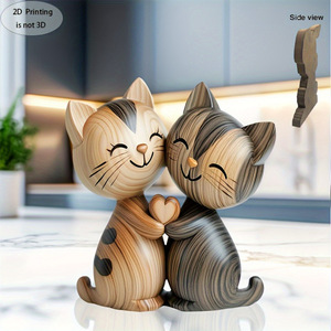 Letrero <span class=keywords><strong>de</strong></span> Madera con Diseño <span class=keywords><strong>de</strong></span> Gato 2D, Adorno <span class=keywords><strong>de</strong></span> Escritorio, Placa Decorativa para Mesa, para Hogar u Oficina, Envío Directo JIT - Product Image 2