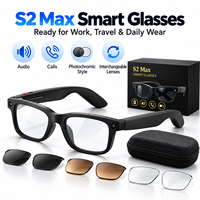 Lunettes Caméra IA S2 MAX 200W 1080P Anti-tremblement Appel Vidéo Traduction Reconnaissance IA UV400 Détection Tactile Intelligente 290mAh 3C
