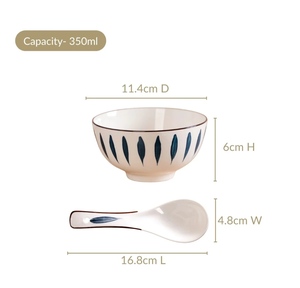 Top Quality Food Grade Ceramic Bowl Spoon <b>Set</b> <b>Microwave</b> and Dishwasher Safe Kitchen Dining <b>Set</b> Available For Sale - Product Image 5