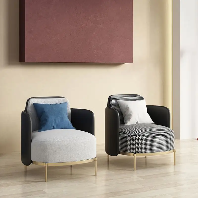 Preferensi Pembeli Set Kursi Sofa Ruang Tamu Lengan Sofa dengan Kursi Sofa Kaki Emas