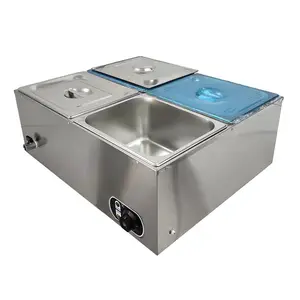 Máquina Eléctrica de fusión de chocolate, calentador de comida para buffet, sopa, baño, marie, calentador para restaurante, 4 ollas