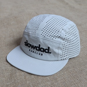 Custom Embroidery 5 Panel <strong>Cap</strong> Lightweight Quick Dry Laser Cut Perforated Mesh <strong>Running</strong> Hat <strong>Men</strong> Women Outdoor Sports Camping <strong>Caps</strong> - Product Image 1