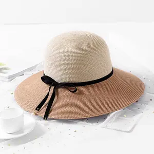 fashion cheap women summer hat wholesale paper straw hat with rope