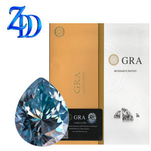 Moissanite Pear Cut Sea Blue 0.5ct 3ct Lab Created Loose Gemstone GRA Certified - Product Image 1