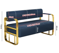 Canapé d'attente en cuir PU personnalisé, banc long pour salon de coiffure, sièges de réception pour salon de beauté, magasin de vêtements, salon