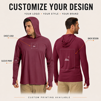 Hoodie léger personnalisé haute performance UPF 50+ Protection solaire anti-UV Chemises de pêche à manches longues Vêtements de pêche pour hommes pour la randonnée et le surf